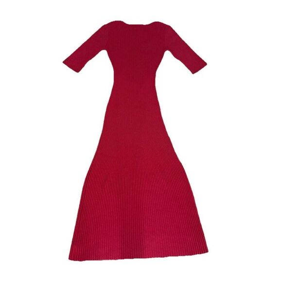 New Favorite Daughter The Crush Cutout Ribbed Knit Sweater Dress Red Size Large - Picture 4 of 5